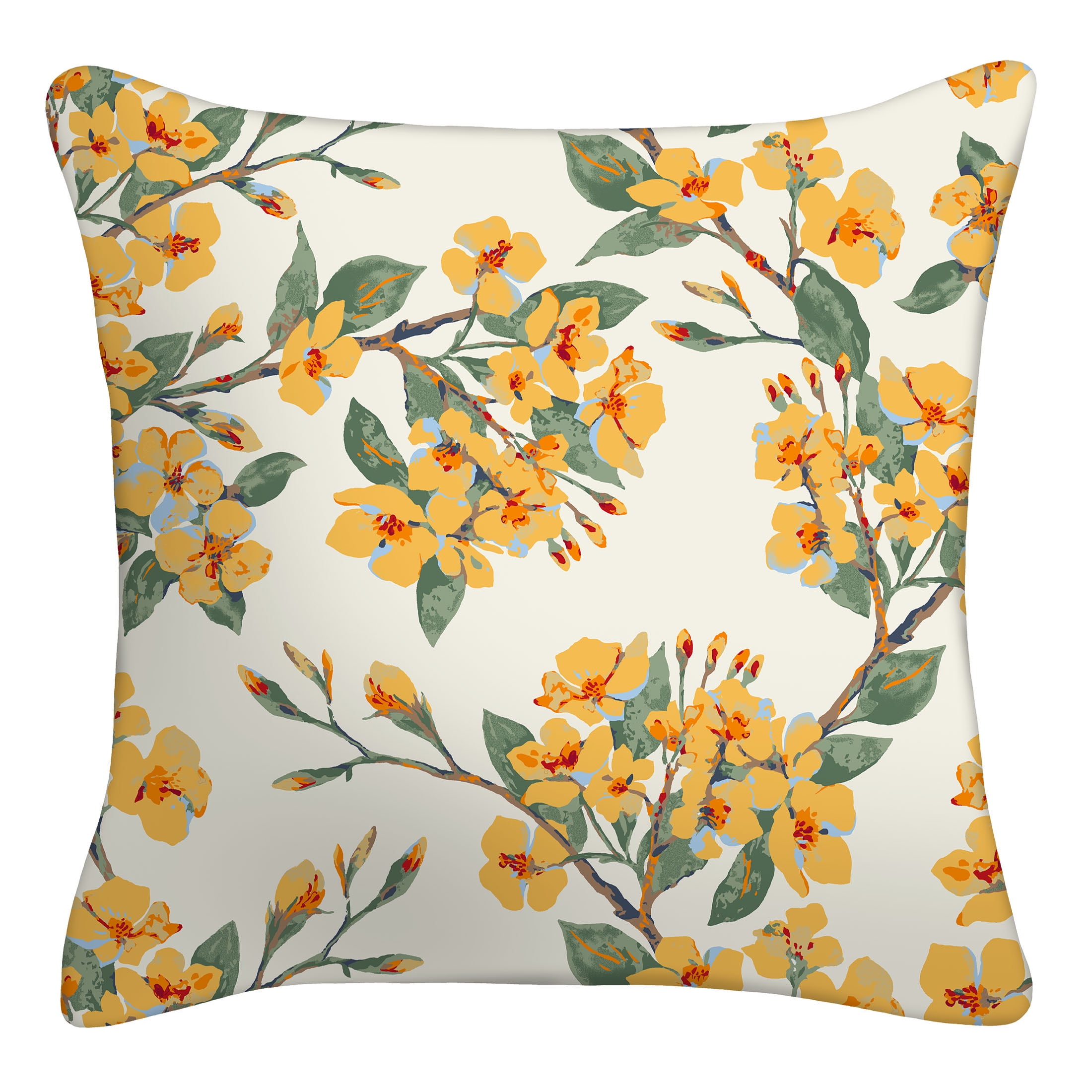 Mainstays 16" x 16" Reversible Bird Duo Decorative Outdoor Throw Pillow, Multi
