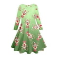 thumbnail image 5 of FhsagQ Dresses Girls Christmas Dresses Size 5T Kids Toddler Girls Christmas Trees Deer Print Christmas Long Sleeve Party Princess Dress Girls Christmas Dresses Size 6/7 Green 4-5 Years, 5 of 5