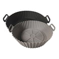 thumbnail image 1 of Hioecau Doublure de Friteuse Ronde en Silicone de 8 Pouces à Double Poignées Antiadhésive de Qualité Alimentaire Résistante à la Chaleur Lavable au Lave-Vaisselle Plateau de Cuisson Réutilisable pour Four Panier Bol Fournitures de Cuisine, 1 of 8