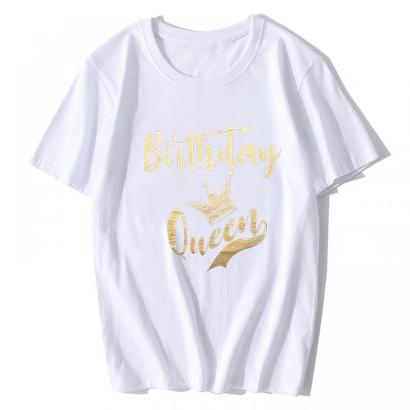 Birthday Shirt for Women Birthday Gift for Mom Birthday Casual Short Sleeve Tops White 3X-Large