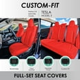 thumbnail image 2 of For 2017-2024 Tesla Model 3 FH Group Faux Leather Custom Fit Car Seat Covers   Solid Red - Full Set, 2 of 8