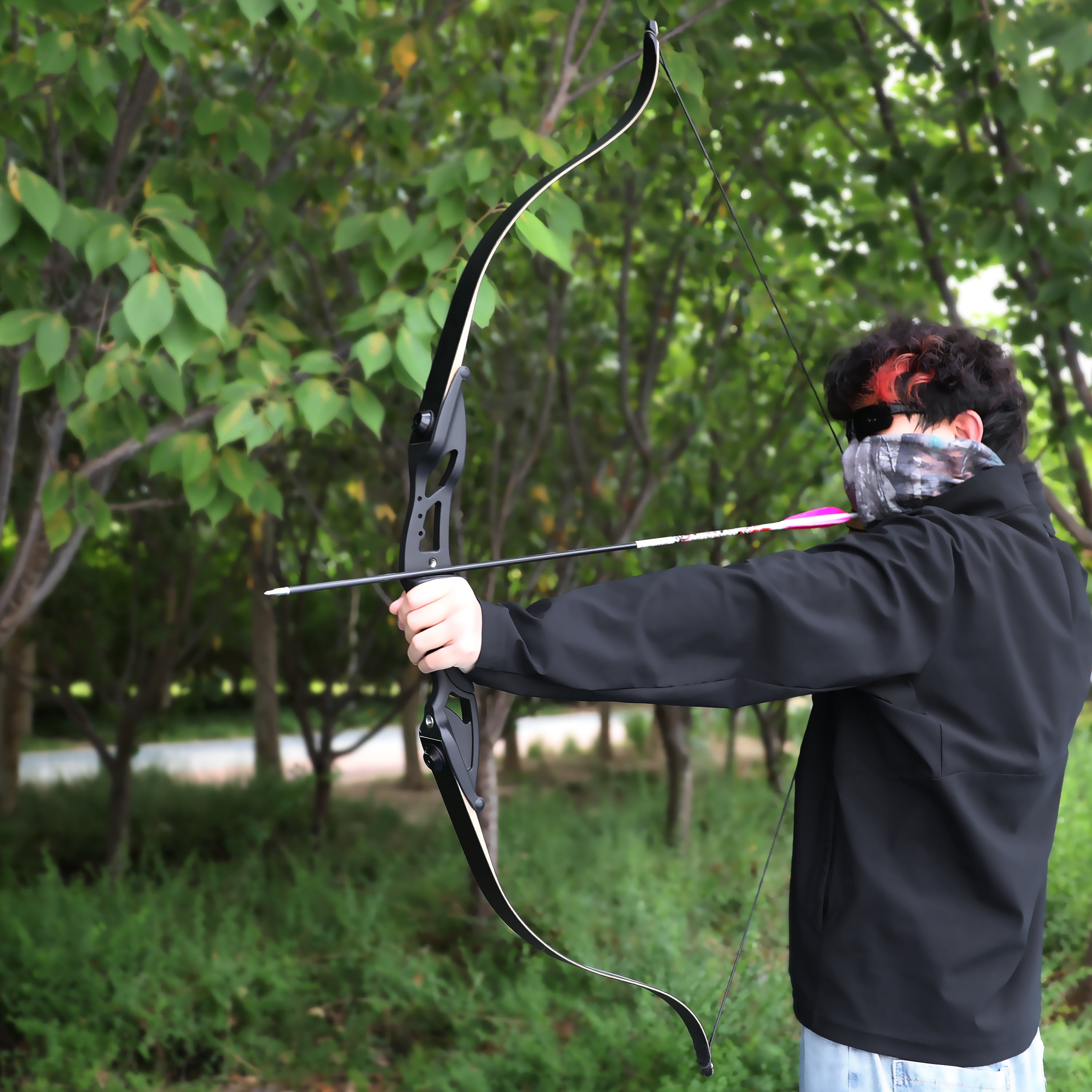 JUXNING F179 Archery Gear 56" Hunting Recurve Bow 40lbs Kit