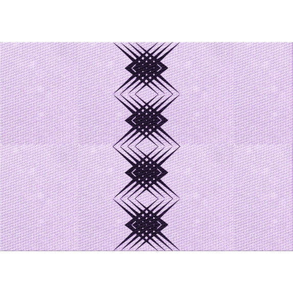 Ahgly Company Indoor Rectangle Patterned Orchid Purple Area Rugs, 3' x 5'