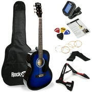 RockJam Acoustic Guitar Kit with Guitar Tuner, Guitar Bag, Guitar Stand, Guitar Strap, Spare Strings & Plectrums