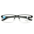 thumbnail image 4 of Men Black Frame Progressive Photochromic Gray Reading Glasses 1.00, Metal Rectangle Half Rimless Business Transition Gray Multifocus Readers +1.00 Strength, 4 of 7