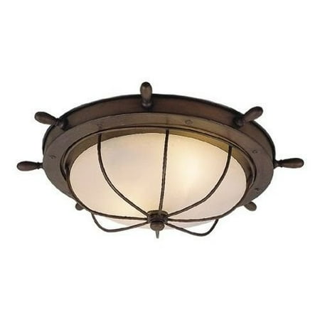Vaxcel Orleans Nautical Outdoor Ceiling Light 15w In Antique Red Copper
