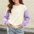 thumbnail image 3 of StSilkitty Boys Girls Long Sleeve Sweatshirts Color Block Crewneck Pullover Tops Fall Winter Warm Clothes Size 2-12, 3 of 9