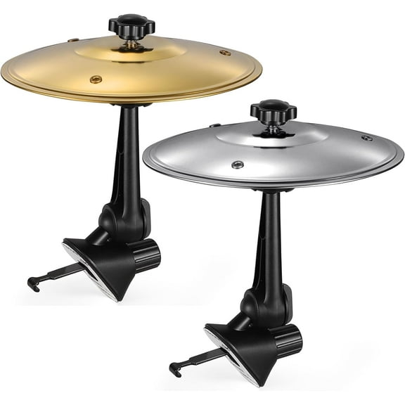 Facmogu 2Pack Car Drum Cymbal Air Vent, Gold & Silver Car Symbol Drum for Car Vent, Quirky Gift for Road Trips, Clip-On Design for Easy Installation and Rugged, Fit Compact Vehicle Accessory