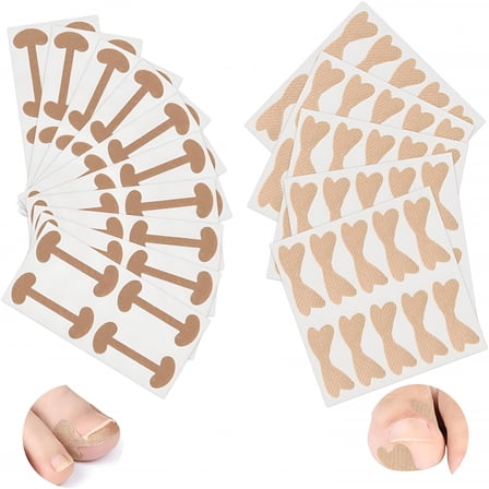 QARUN 90 PCS Ingrown Toenail Kit, 2 Styles Breathable Self-Adhesive Elastic Ingrown Toenail Treatment Patch, Ingrown Toenail Corrector Stickers for Toenail Treatment Fingernail Care Protect Toe Nail