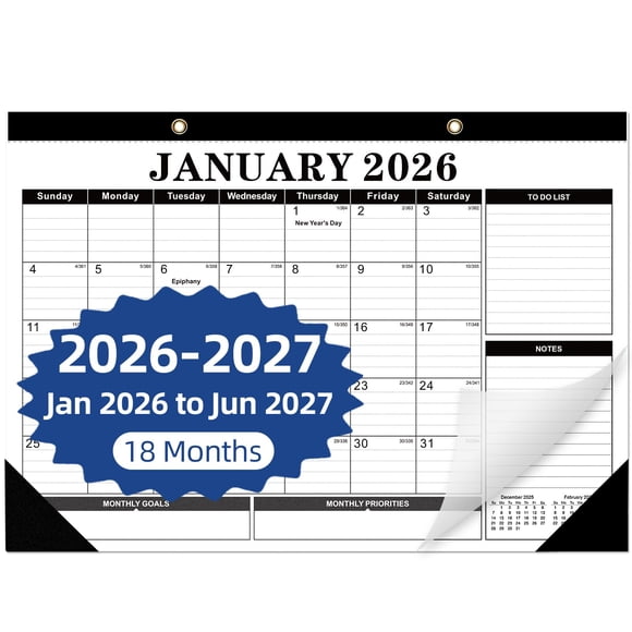 Calendario de escritorio Tcamp 2026-2027 43 x 30 cm, 18 meses