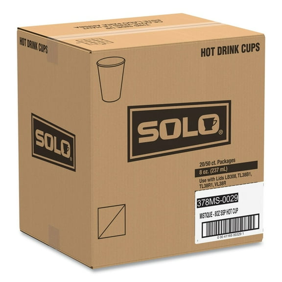 Solo USA Mistique Polycoated Hot Paper Cup 8 oz Printed Brown 378MS