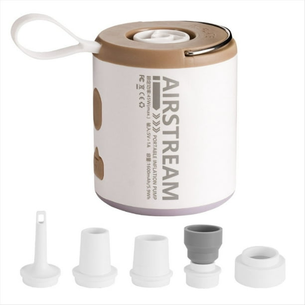 Bomba de Aire Portátil con Luz de Camping, Inflador/Desinflador Recargable para Cojines Inflables, Colchón de Aire, Flotador.