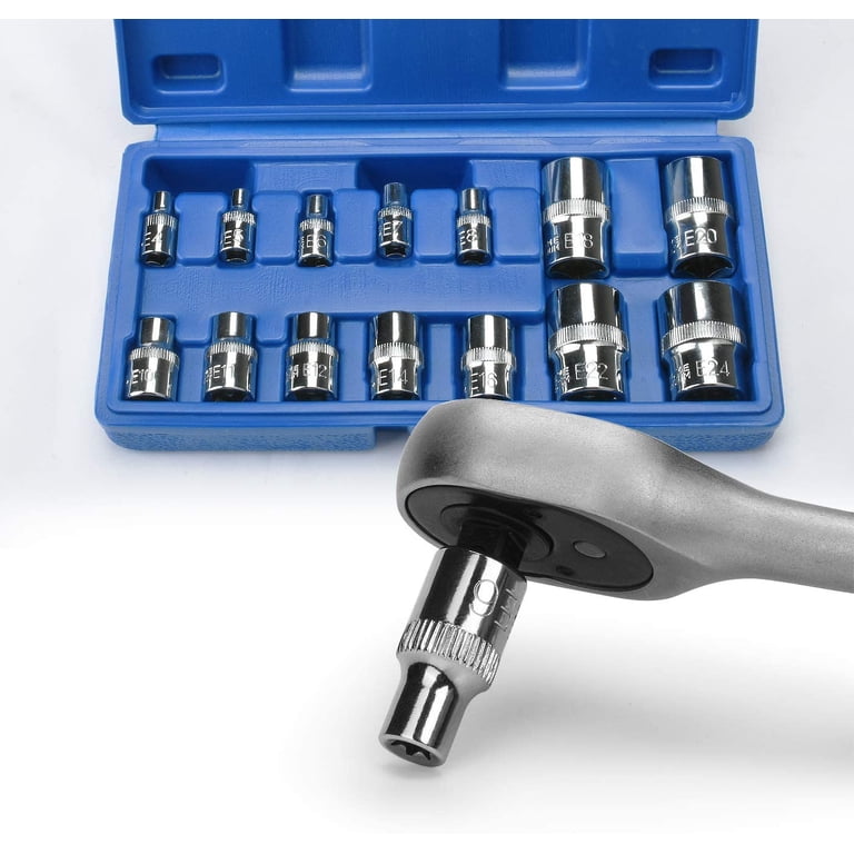 EMENTOL 67PCS Torx Bit Socket Set – 1/4, 3/8, 1/2 Drive, T6-T70, TT6-TT70, E4-E24, TP8-TP60, CR-V Steel With Adapters & Case