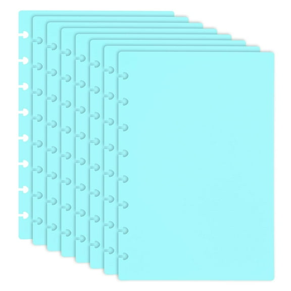 Uxcell 4 Pair Discbound Notebook Cover, 5.75" x 8.74" Junior Size PP Disc Planner Cover, Sky Blue