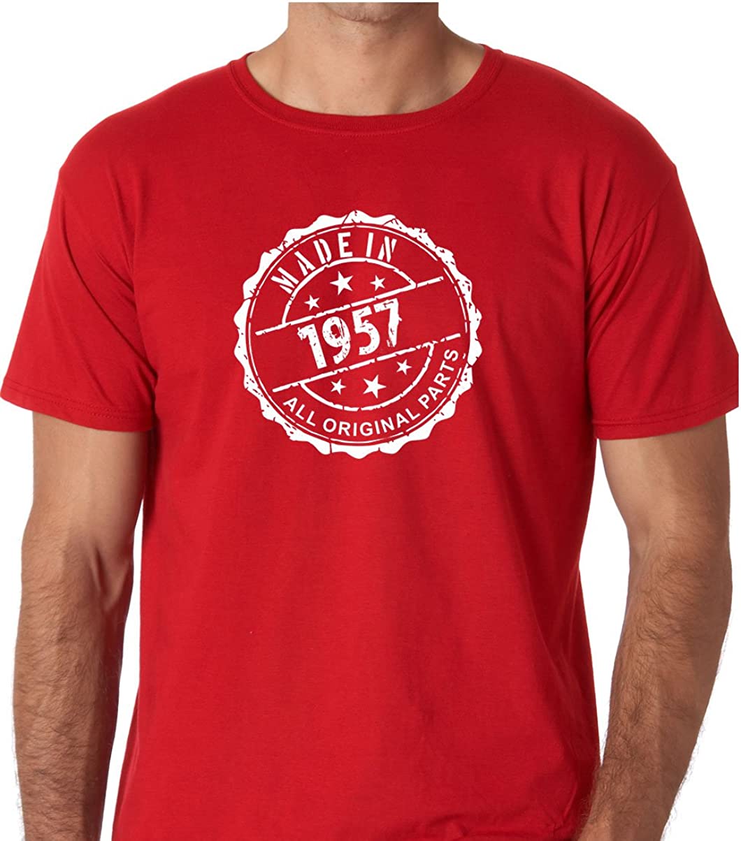 Crazy Bros Tee's Made in 1957 All Original Parts 60th Birthday Men