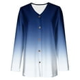 thumbnail image 4 of SYMOID Womens Blue Gradient Knit Cardigan - Soft Polyester, V-Neck Three-Quarter Sleeves, Button-Front with Inclusive Sizing S-XXXXXL for Daily & Office Wear,Size 4XL, 4 of 6