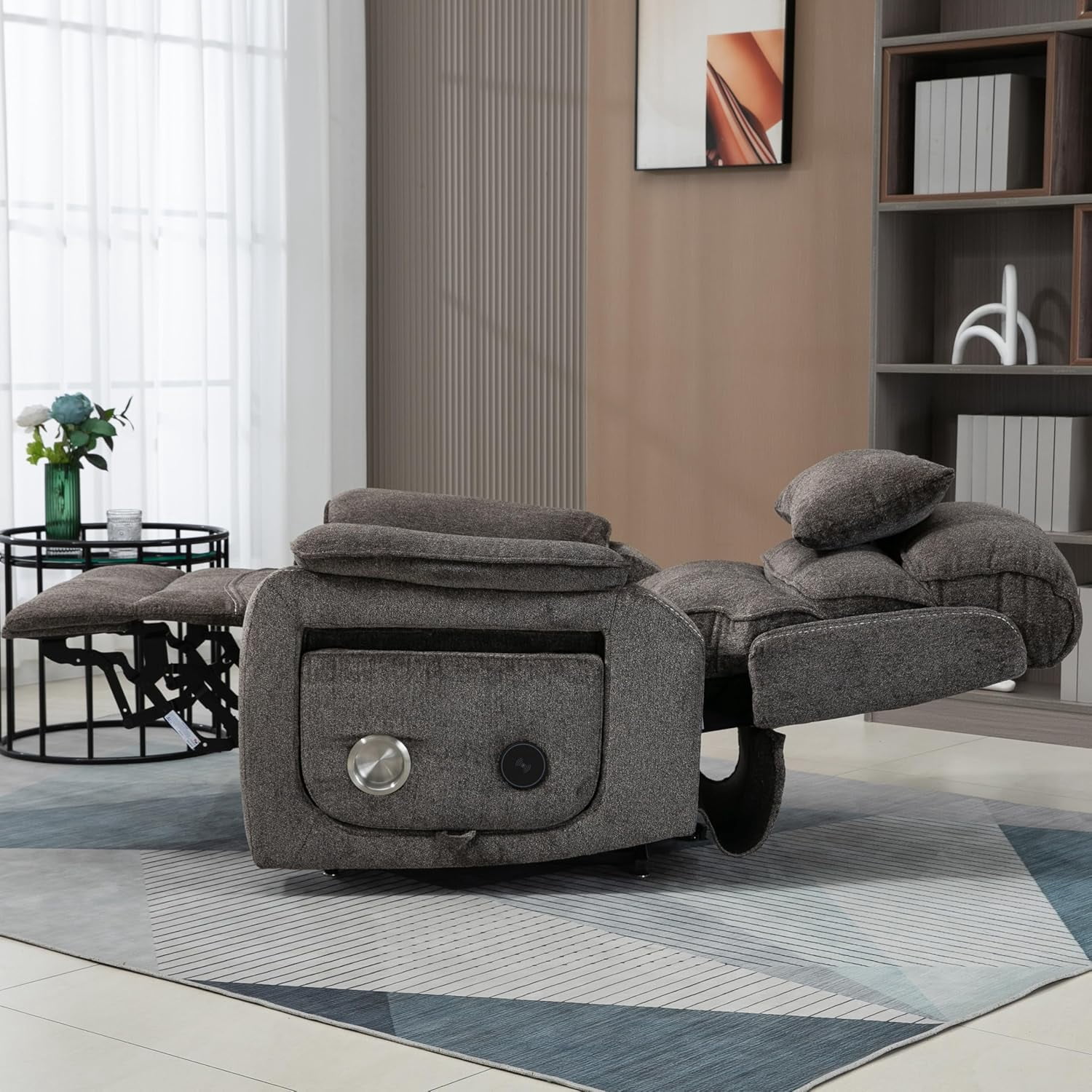 Adults Power Lift and Heat Recliners with Wireless Charging Device and USB Ports