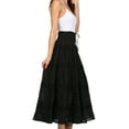 thumbnail image 4 of Sakkas Lace and Ribbon Peasant Boho Skirt - Black - One Size, 4 of 6