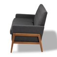 thumbnail image 3 of Baxton Studio Perris Dark Grey Upholstered Walnut Finished Wood Sofa, 3 of 9