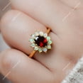 thumbnail image 3 of Garnet Ring Opal Engagement Ring for Women Jewelry,Anniversary Gift Silver Gold Women Ring January Birthstone Gift, 3 of 4