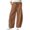 Coffee, variant on Women's Vertical Rib Corduroy Barrel Pants,Solid Elastic Drawstring Waist Pants with Side Pockets,Loose Casual Lantern Trousers for Fall Winter,Black Women's S-XXXL