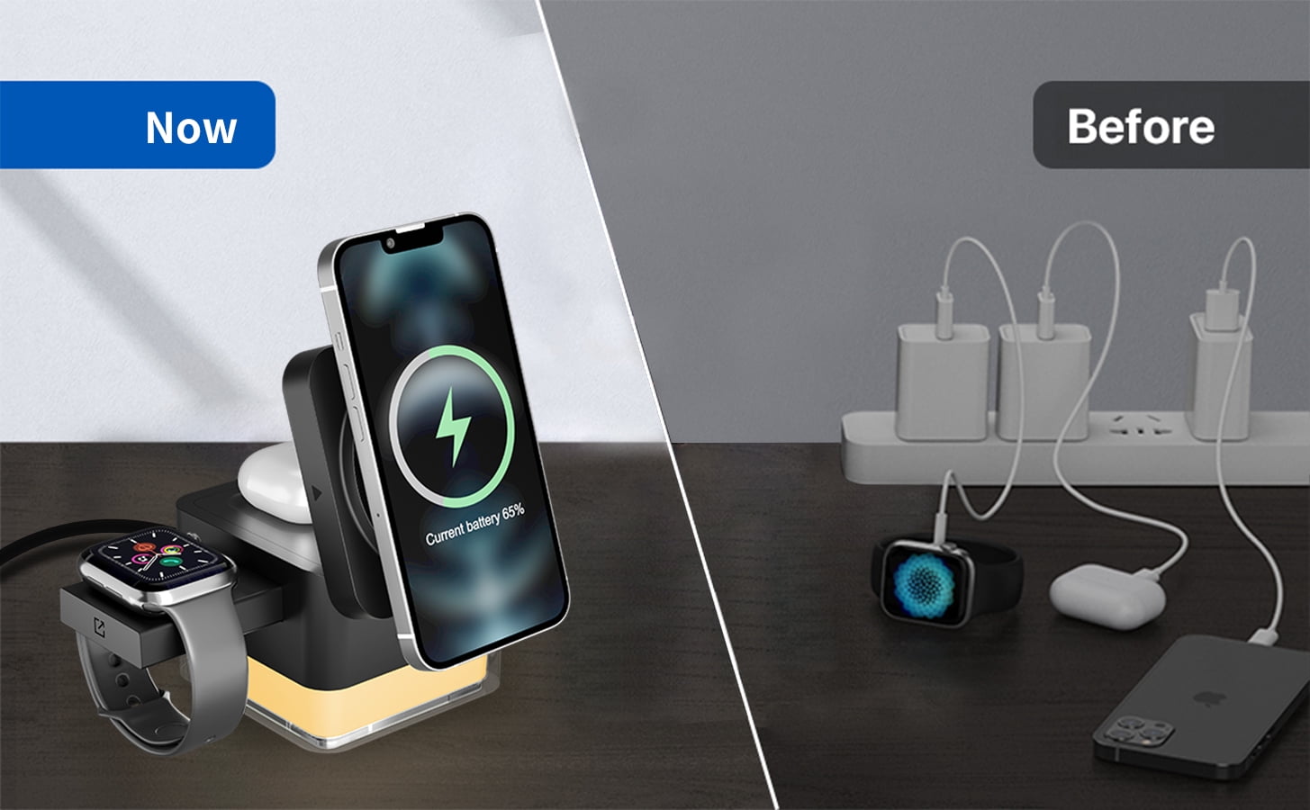 Formagix 15W Charging Station Cube;3 in 1 Magnetic Charger for iPhone, AirPods & Apple Watch