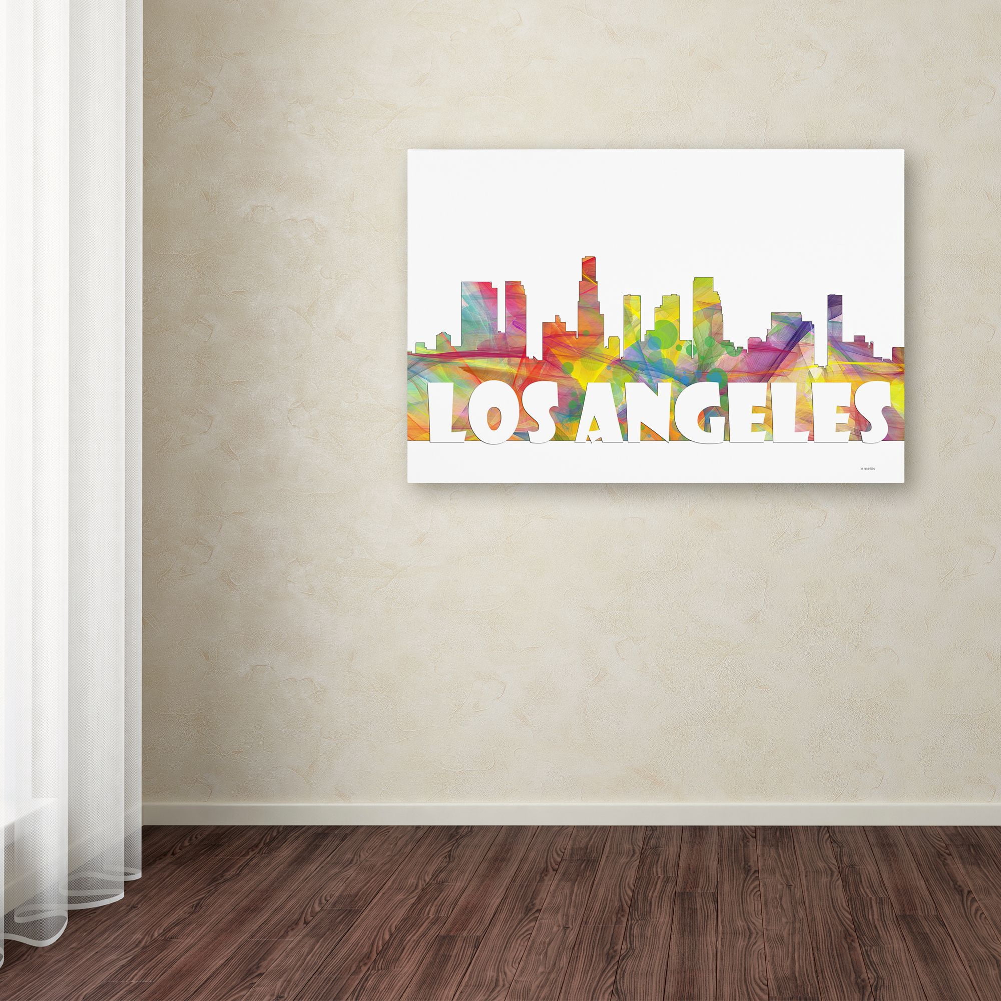 Trademark Fine Art 'Los Angeles California Skyline Mclr-2' Canvas Art by Marlene Watson