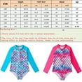 thumbnail image 6 of Girls Mermaid Swimsuits UPF 50+ One Piece Bathing Suit Kids Long SLeeve Swimwear, 6 of 6