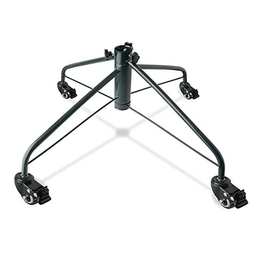 Soporte para árbol de Navidad ELFJOY Iron Metal de 25,6 cm con ruedas