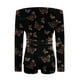 thumbnail image 5 of Mono corto informal de vendaje estampado con cuello en V y manga larga para mujer a la moda Pompotops  ulkah944884, 5 of 5