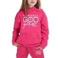 thumbnail image 4 of Little Outfits for Girls Sets Winter Hoodie Joggers Comfy Casual Kids Print Fall Girls Clothes Hot Pink Size 6-7T, 4 of 4
