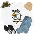 thumbnail image 4 of Retro Eagle Mascot Sweatshirt, Eagle Nation School Spirit Mom Pullover White Medium, 4 of 7