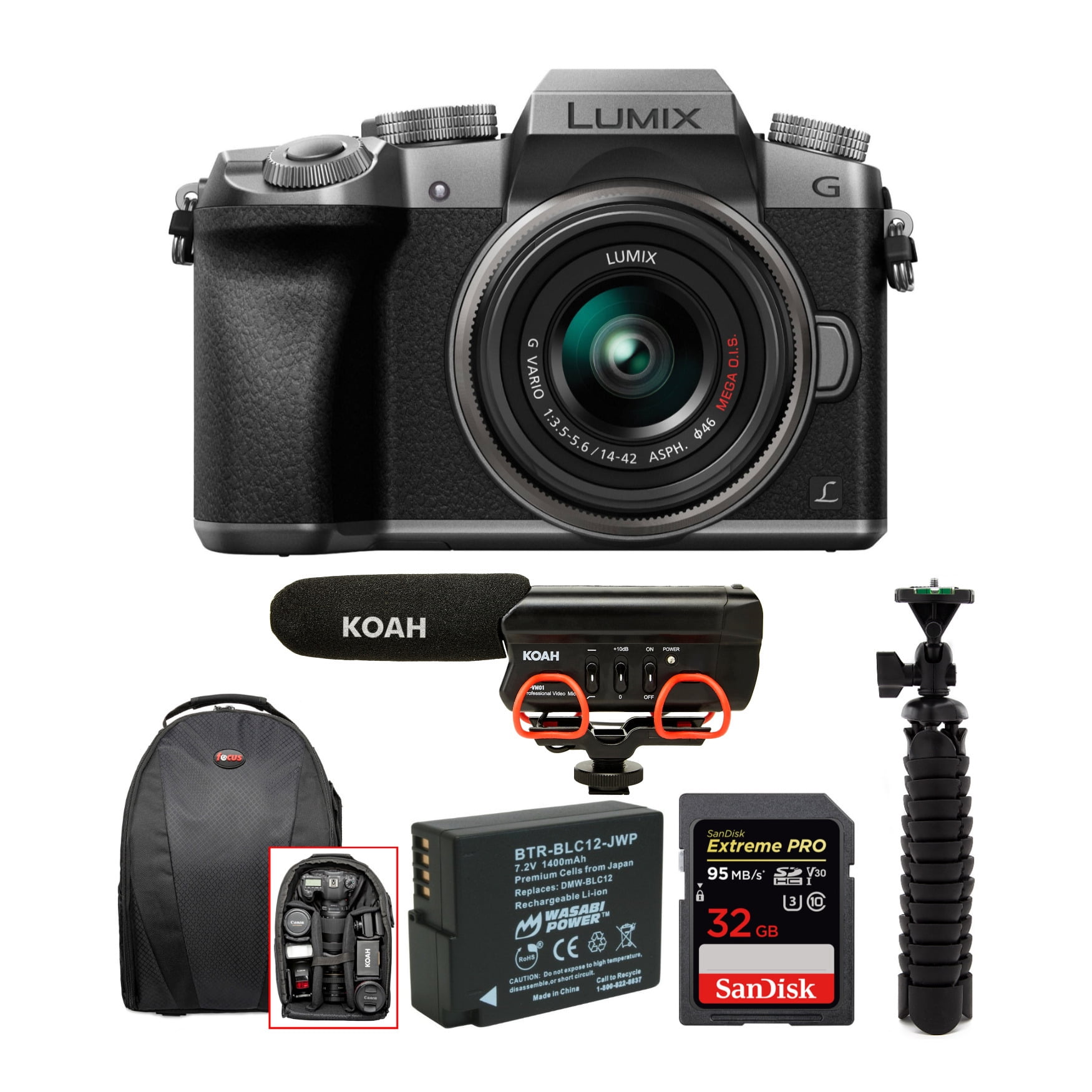 panasonic lumix g7 interchangeable lens (dslm) camera w/ 1442mm lens