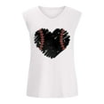 thumbnail image 4 of Women's Fashion Casual Printing V-Neck Sleeveless T Shirt Pullover Tops, 4 of 5
