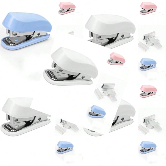 Pink Color Mini Stapler with Staplmall Cute Stapler for Desk Gift for Student or Office Use Pink