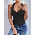 thumbnail image 6 of Halter Tops for Women Going Out Tank Tops Twist Front Slim Fit Backless Sleeveless Y2k Corset Tops, 6 of 9