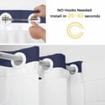 thumbnail image 5 of Blue Stripes No Hook Shower Curtain Waterproof, Bathroom Curtains with Snap in Liners and See Through Top Window, Simple Blue White Texture Hotel Style Bathtub Curtains Shower 36"Wx78"L, 5 of 8