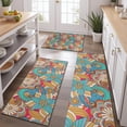 thumbnail image 2 of Multicolor Ethnic Floral Pattern Kitchen Rugs Sets Of 3,Kitchen Runner Rugs Non Skid Washable,Decorative Kitchen Floor Mats for Kitchen,Sink,Laundry,17"x30"+ 17"x47" + 17"x59", 2 of 6