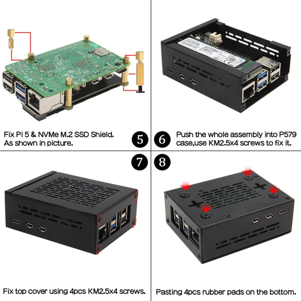 Convenient and Fast Storage Solution X1100 2.5" PCIE to M.2 NVME SSD Hard Drive Expansion Board for Pi 5