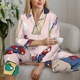 thumbnail image 6 of Yiaed Mushroom Print Pajamas Women's Long Sleeve Sleepwear Soft Button Down Loungewear Pjs Lounge Set Nightwear Womens Pajama Pants-XX-Large, 6 of 7