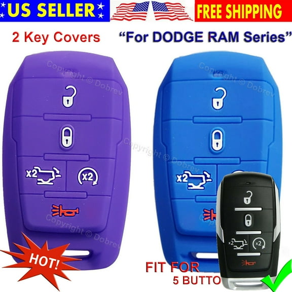 5B Silicone Cover Entry Fob Case Remote Skin For Dodge Ram 1500 2019 2020 Key