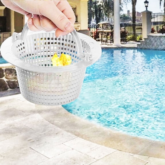 sunsanly Pool Skimmer Basket Replacement with Handle Long-lasting Filter Basket Easy Maintenance Preventative Pool Debris Disposal Basket Cleaning Accessories for Pool Skiming Anti Blocking