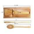 thumbnail image 3 of BambooMN Matcha Whisk Set - Skinny Golden Chasen (Tea Whisk), Tray, Chashaku (Hooked Bamboo Scoop), Tea Spoon - 1 Set, 3 of 5