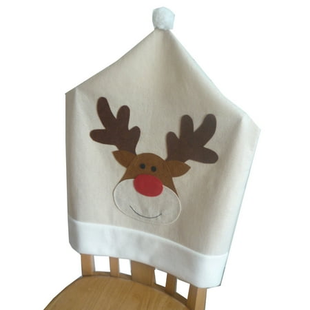 Boxing Day Deals Snorda Christmas Decorations 4PC Deer Hat Chair Covers Christmas Decor Dinner Chair Xmas Cap Sets - image 1 of 8