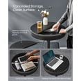 thumbnail image 4 of VASAGLE EKHO Collection - Height Adjustable Bar Table, Round High Pub Table with Storage, Synthetic Leather with Stitching, Mid-Century Modern, Kitchen Bar Living Room, Ebony Black and Ink Black, 4 of 6