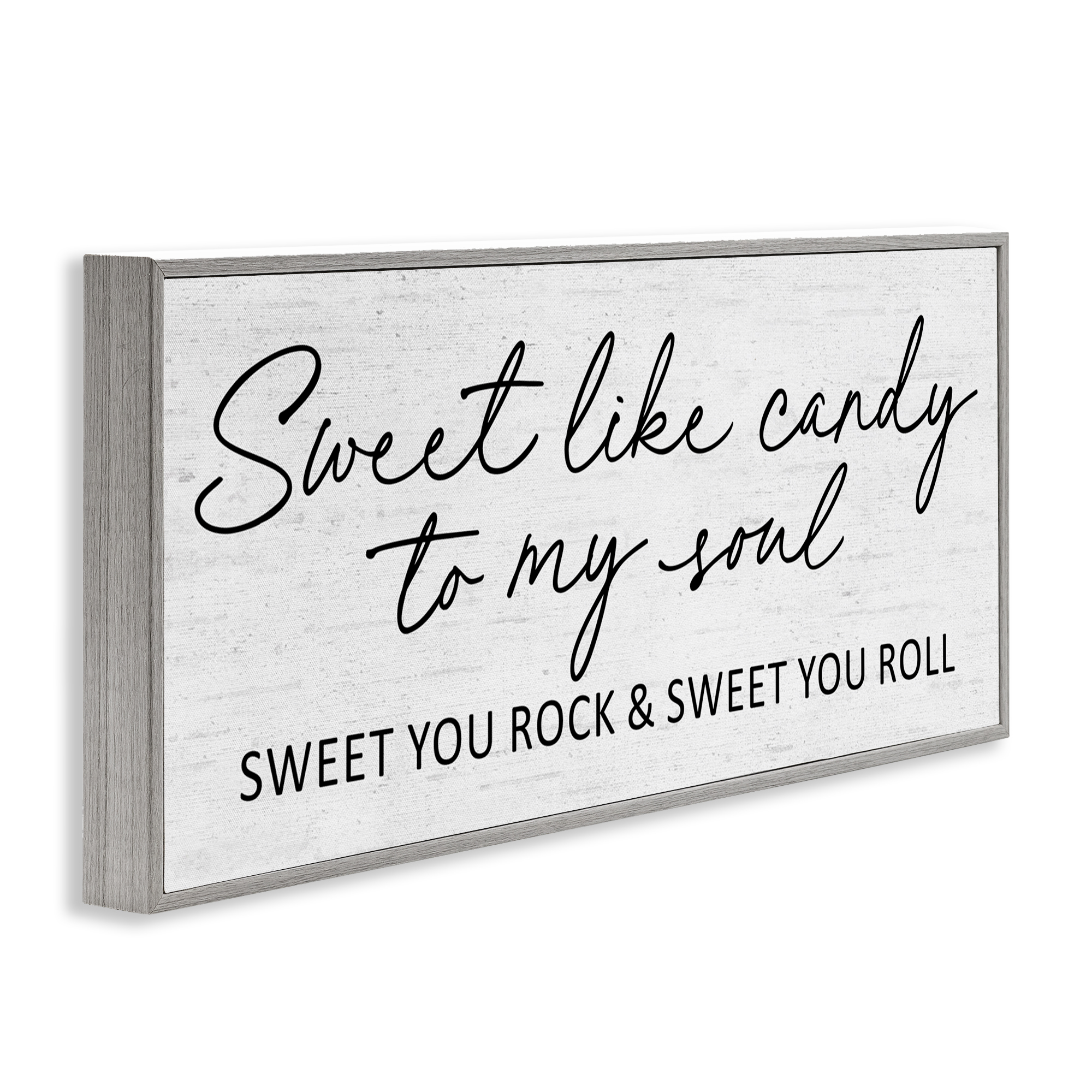 Sweet Like Candy Song Lyrics Gray Framed Giclee Art, design by Lettered and Lined