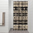 thumbnail image 2 of Brown Geometric Triangle Square Pattern Shower Curtain 36"x72" ,Bathroom Decorative Shower Curtains Set with 12 Hooks,Modern Waterproof Washable Shower Curtain, 2 of 6