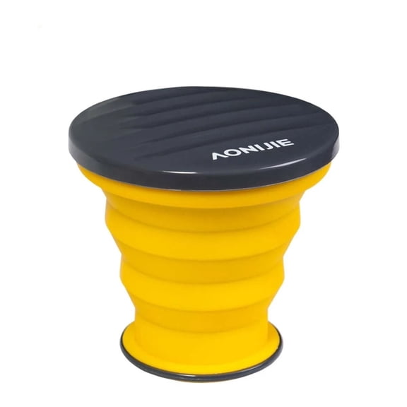 AONIJIE 0.3 oz Silicone Collapsible Foldable Insulated Travel Mugs, White