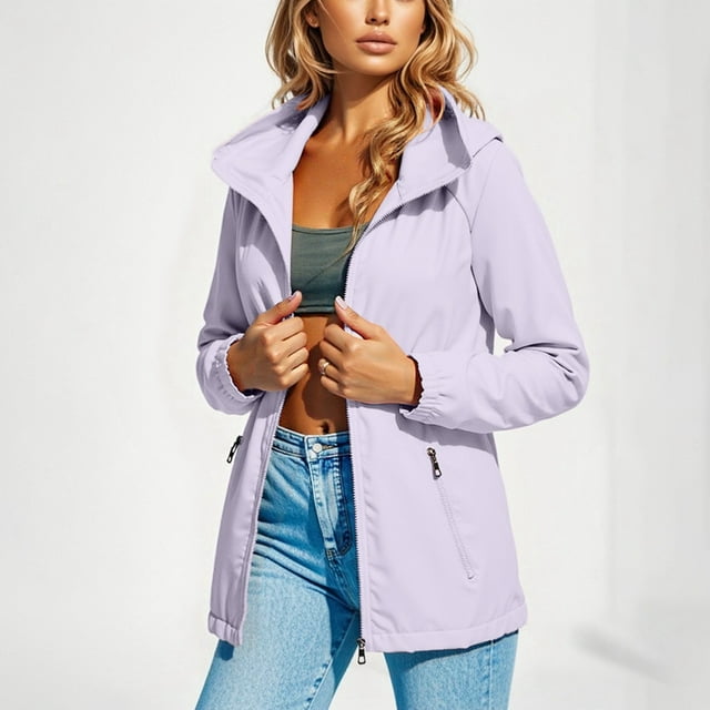SHIXIAOO Veste Décontractée pour Femmes Légère à Capuche avec Fermeture Éclair, Coupe Ample Courte, Manteau Assorti pour Couple, Printemps Automne, pour Usage Quotidien en Extérieur, Manteau Long en Duvet avec Capuche
