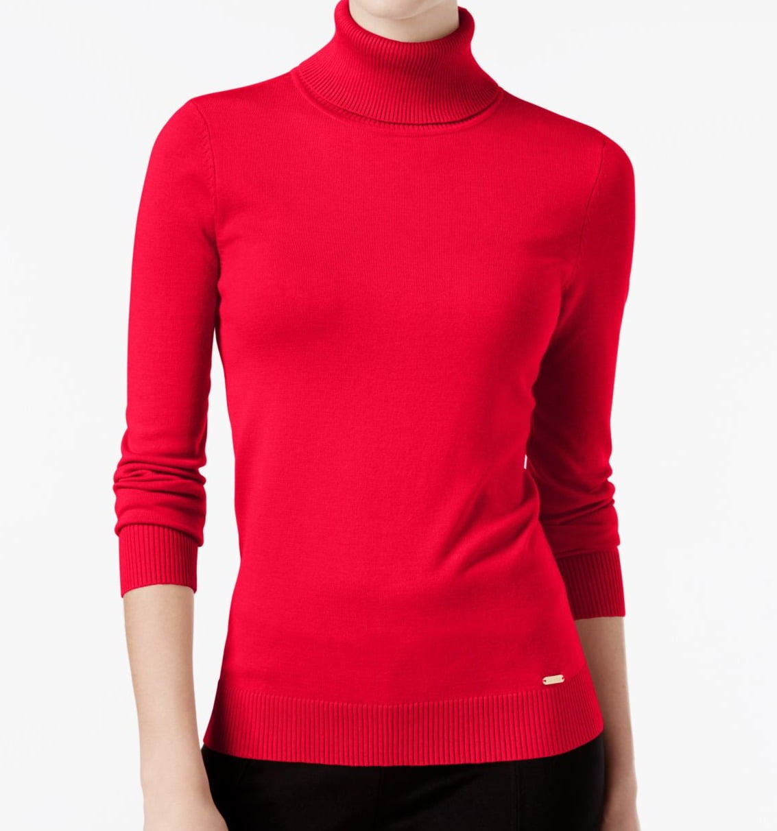 Calvin Klein - Calvin Klein NEW Red Womens Size Medium M Ribbed ...